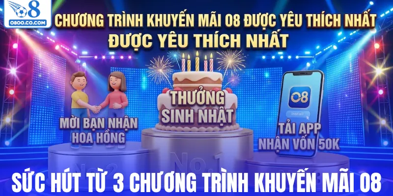 Sức hút từ 3 chương trình khuyến mãi O8